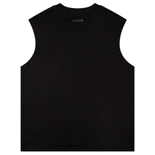 Fear Of God Flocked letter crew neck Sleeveless T-Shirts