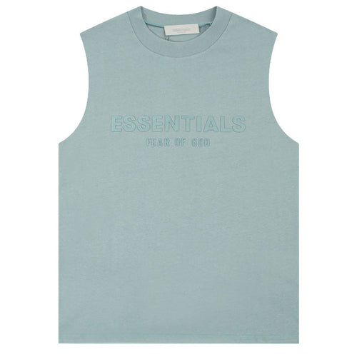 Fear Of God Flocked logo letter print Sleeveless T-Shirts